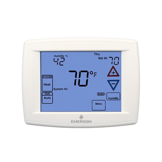 Thermostat, 1H/1C HP 7day/5+1 Dual Pwr 12" Blue 90